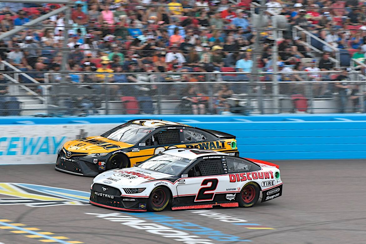 Keselowski was sixth, Blaney seventh and Joey Logano eighth. Keselowski was sixth, Blaney seventh and Joey Logano eighth.