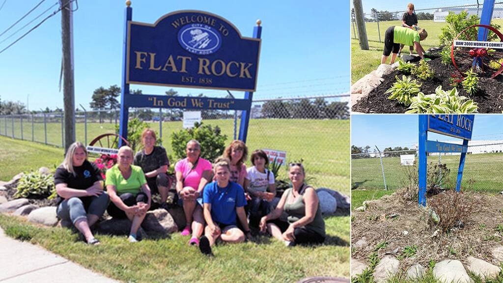 Sign Welcoming Visitors to Flat Rock is Now a Brighter Greeting