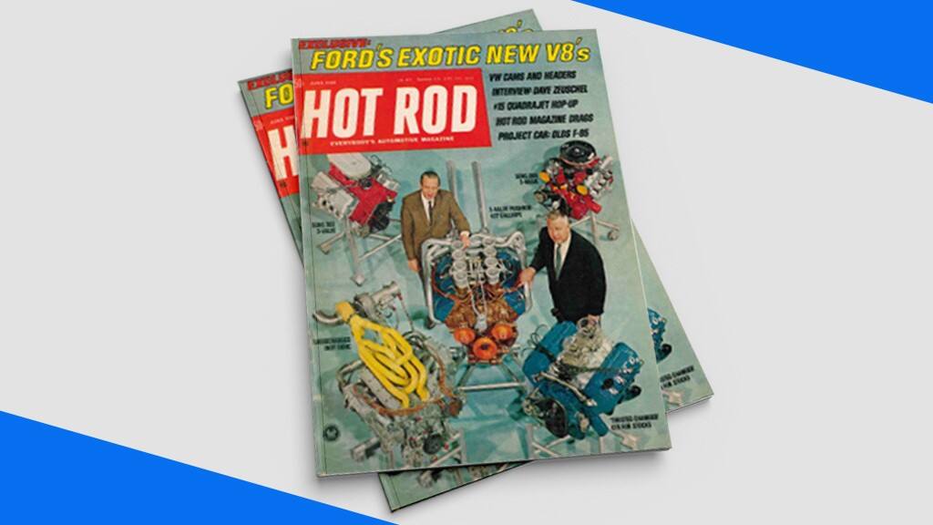 Hot Rod magazine features Ford's exotic V8.