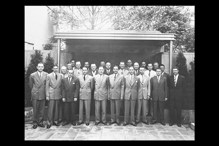 The 10 Air Force Statistical Control officers in the front row were the Whiz Kids.