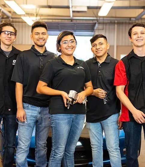 Five students pursuing their technical career.