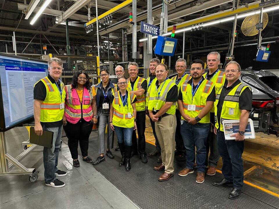 Ford representatives gather before touring Louisville Assembly Plant during the recent FPS Bus Tour.  