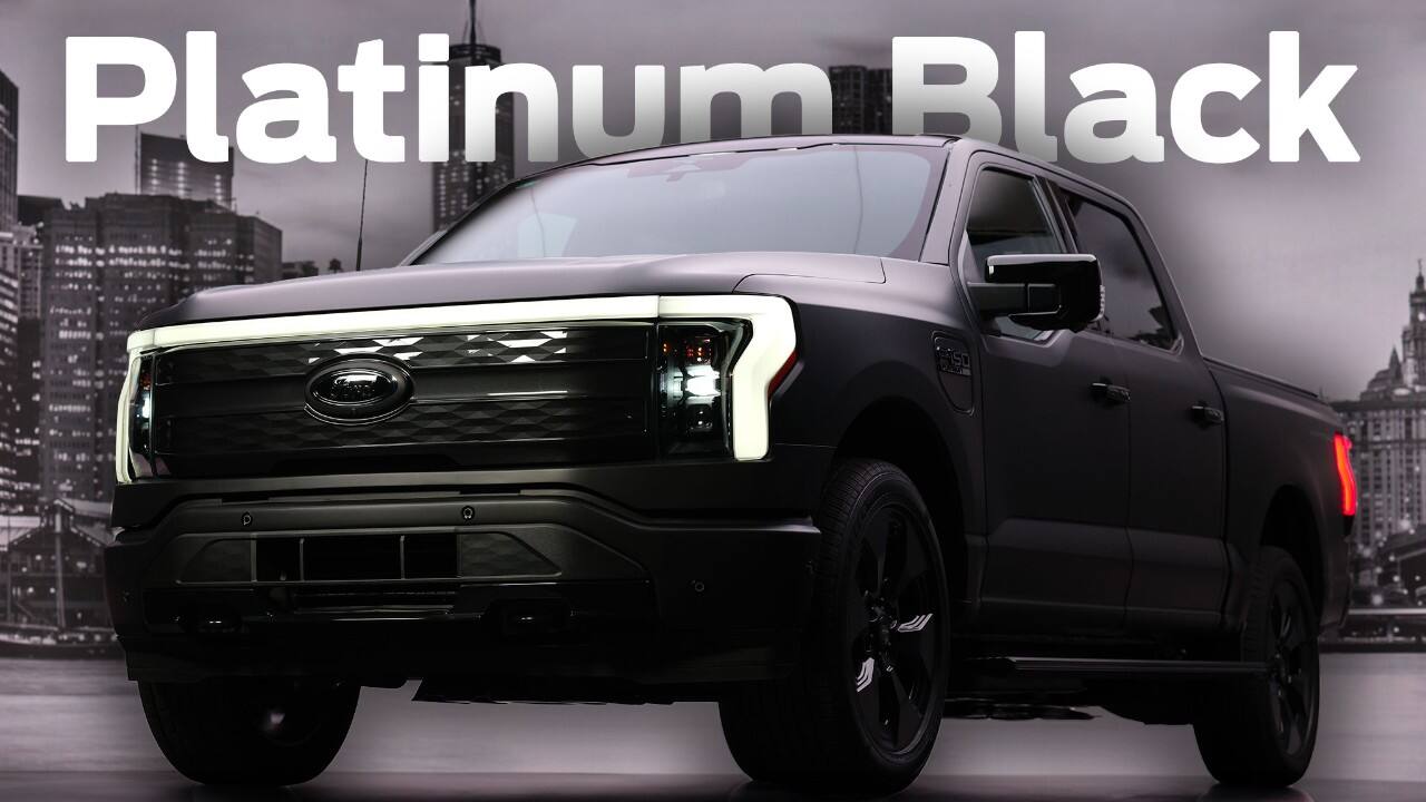 ford f-150 lightning with matte black wrap