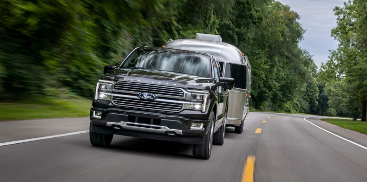 2024 f-150 towing an airstream trailer