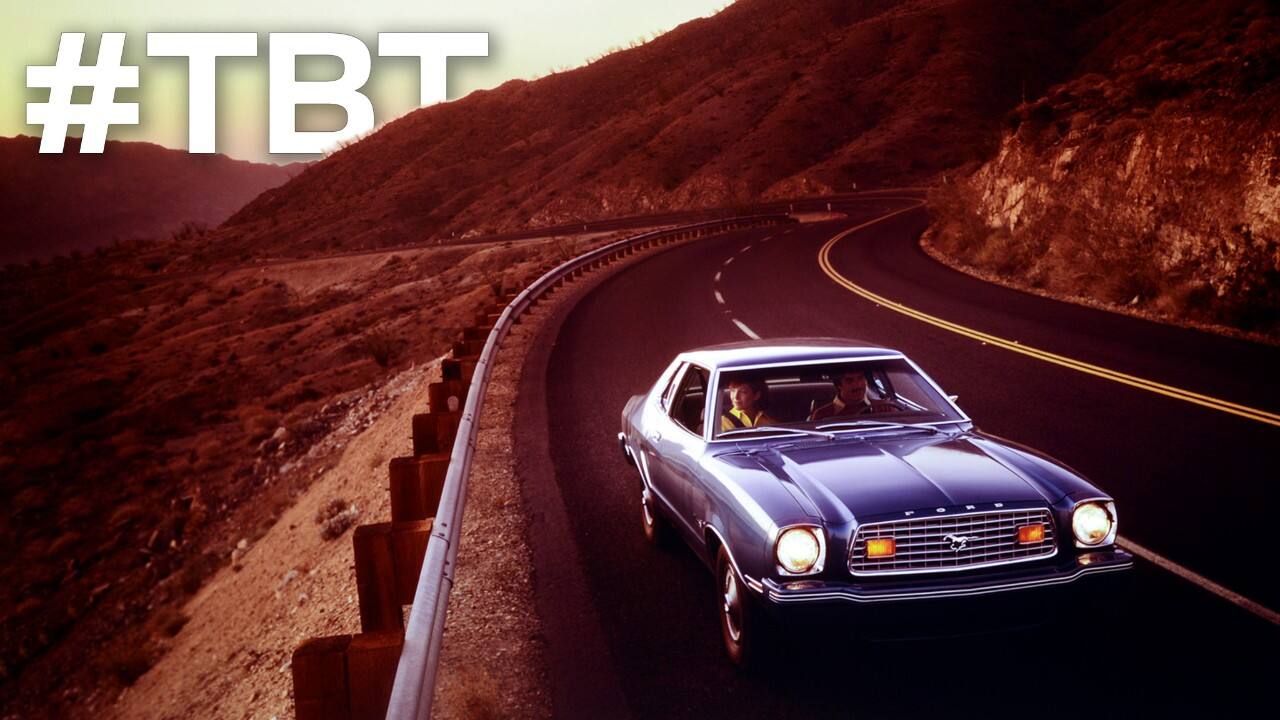 Mustang II on a desert road