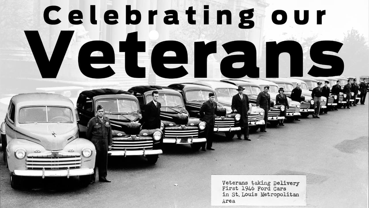 1945 veterans taking delivery of 1946 models in St. Louis, MO.