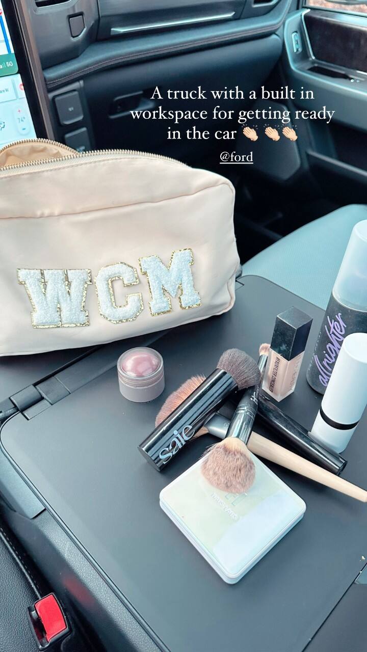 Mortz made good use of the F-150 Lightning’s spacious cabin interior, as seen in this photo she shared on Instagram.  