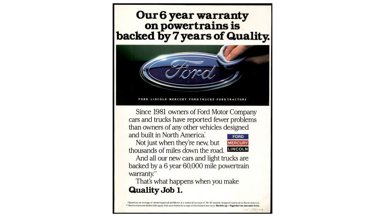 "Quality Is Job 1" Program from 1990s