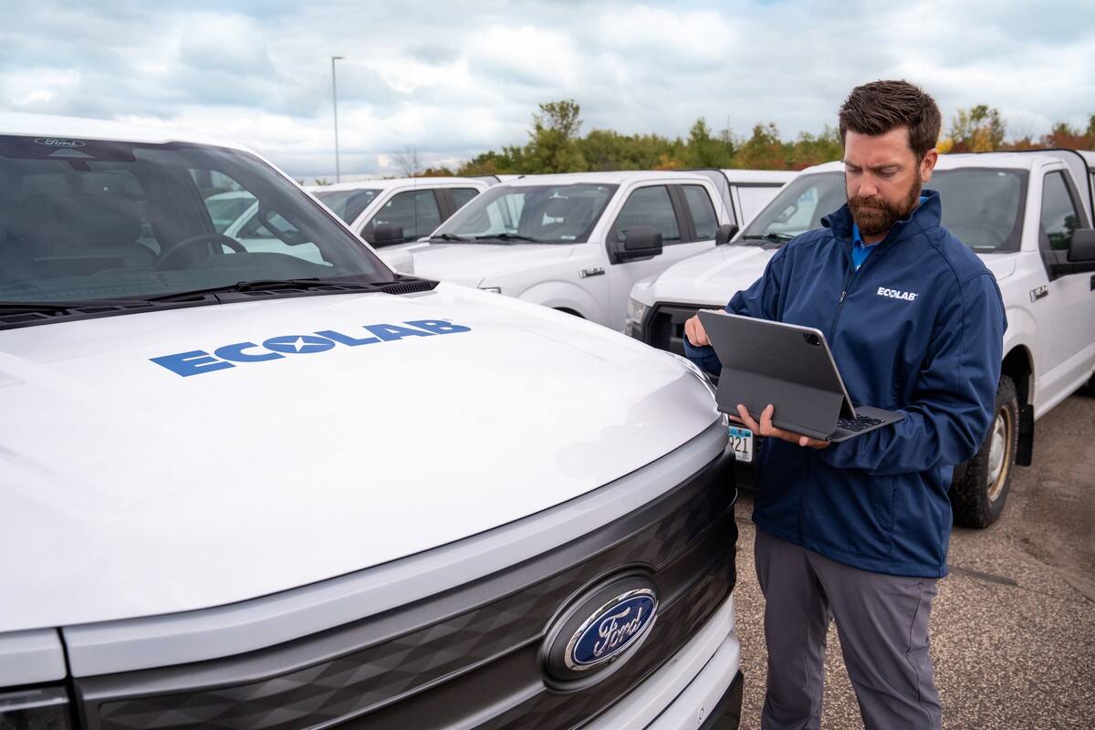 Ford Pro offers a full suite of charging and telematics software that Ecolab will use to help the business maximize vehicle performance and fleet productivity. 