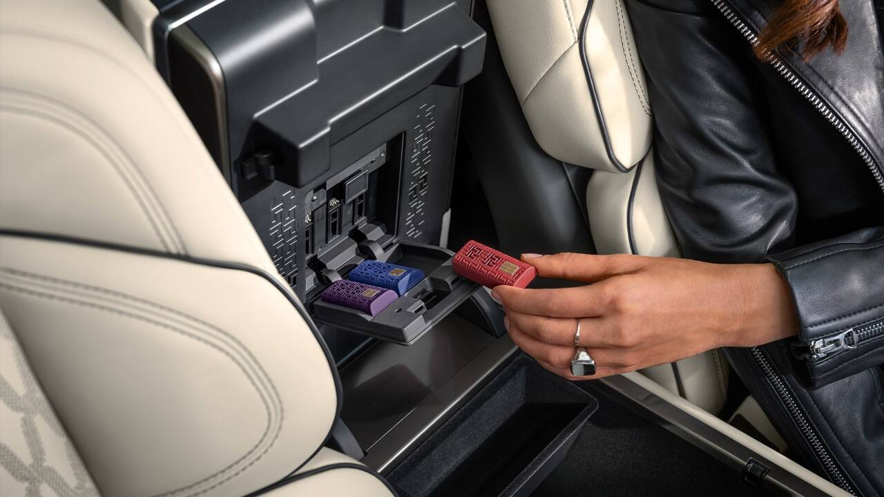 Each scent cartridge features a microchip and is controlled through the vehicle’s center stack touchscreen. They operate independently of the vehicle’s heating and cooling systems.