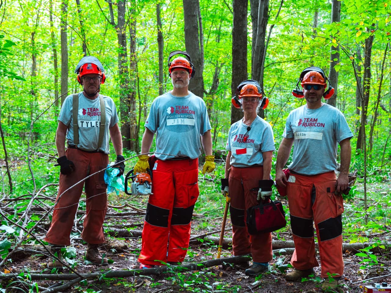 Volunteer rescue workers.