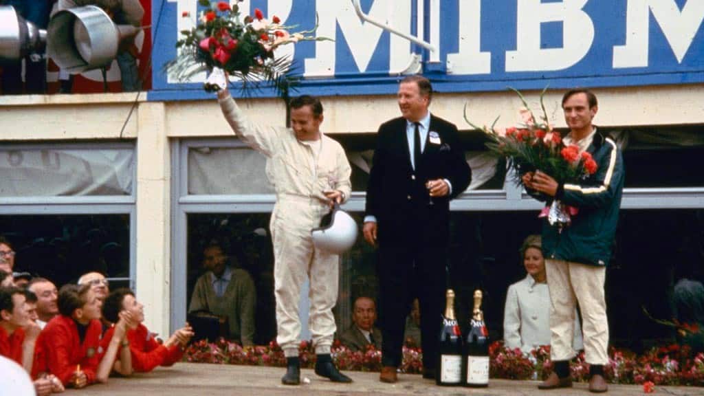 Chris Amon Le Mans 1966 podium