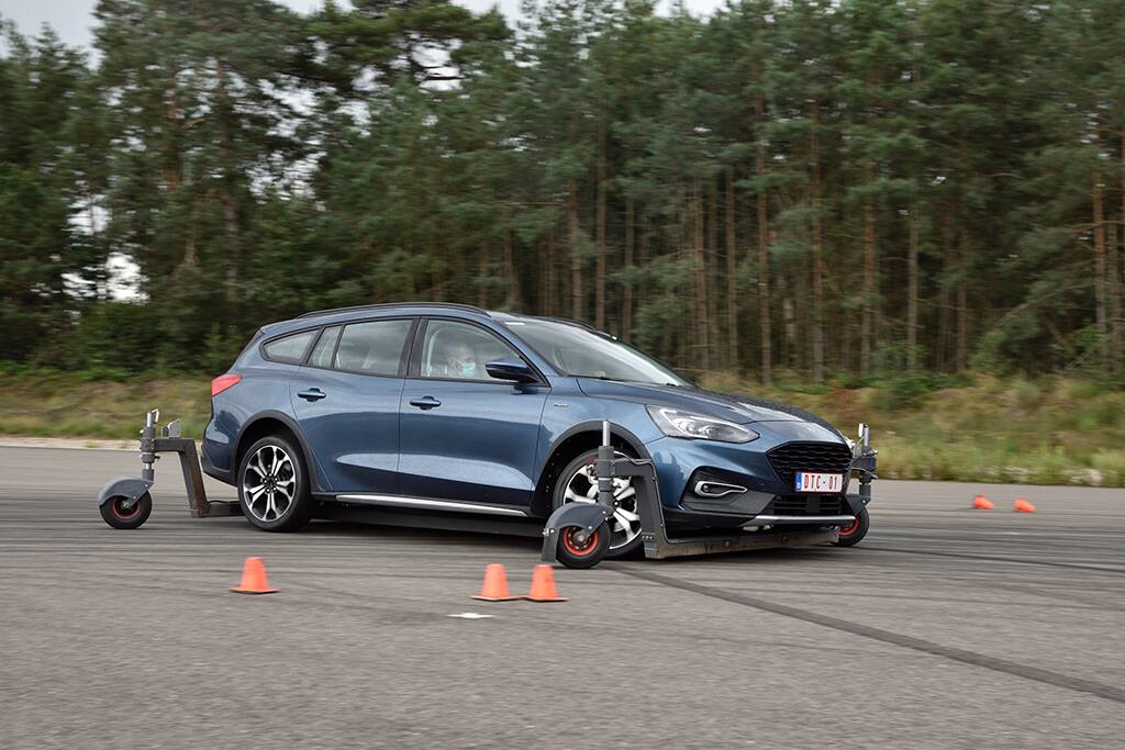 The skid car in action in the Vehicle Dynamics Area The skid car in action in the Vehicle Dynamics Area