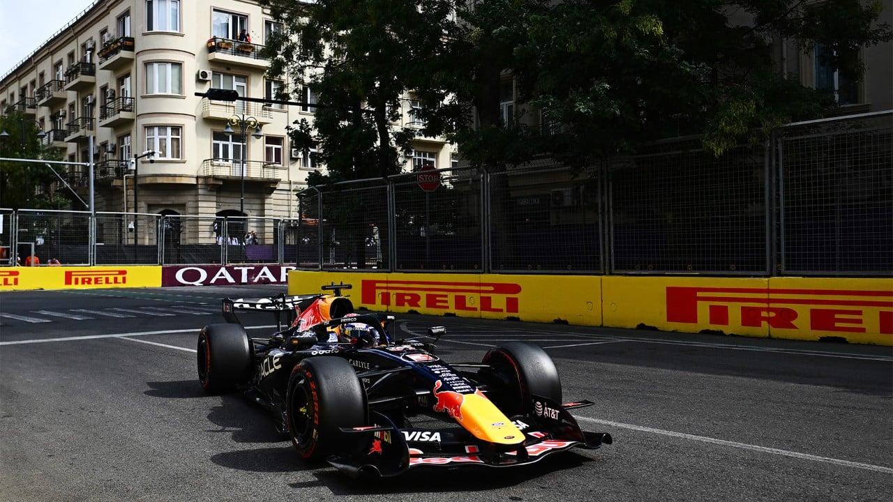 Max Verstappen drives during final practice