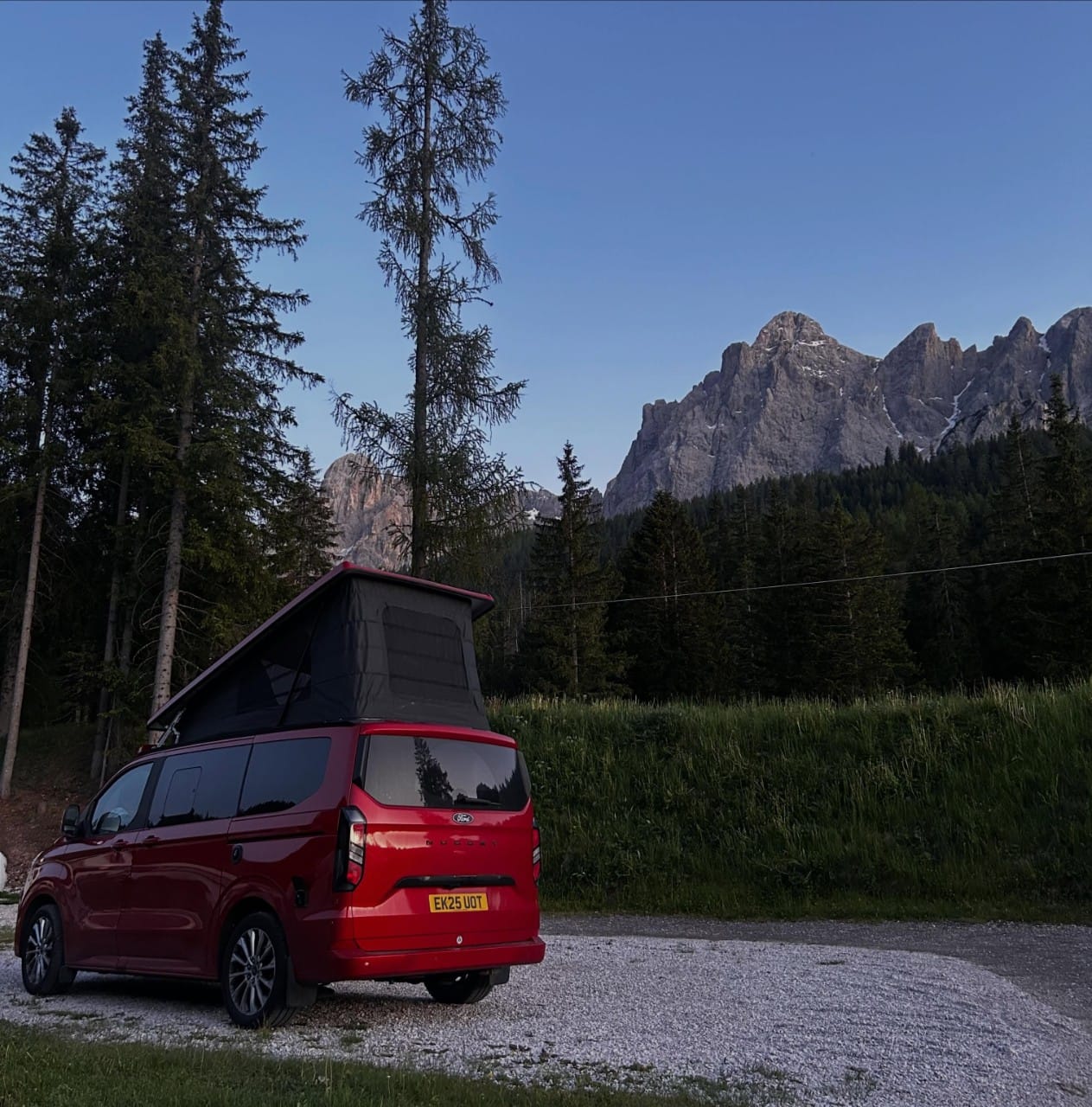 Leave home with the Nugget in the morning, cruise through Europe, park up that evening for dinner in the Dolomites